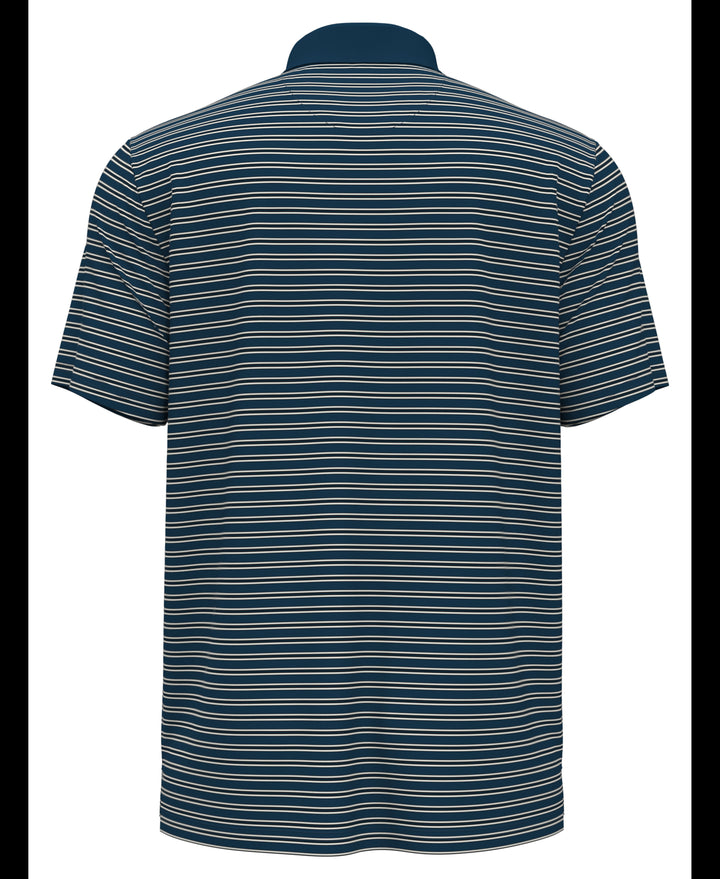 Heritage Stripe Solid Collar Short Sleeve Polo Shirt (Corsair) 