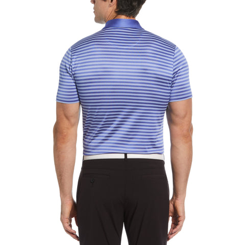 Heritage Stripe Solid Collar Short Sleeve Polo Shirt (Amparo Blue) 
