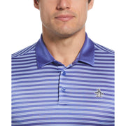 Heritage Stripe Solid Collar Short Sleeve Polo Shirt (Amparo Blue) 