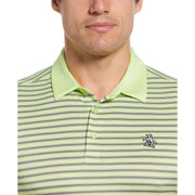 Heritage Stripe Solid Collar Short Sleeve Polo Shirt (Shadow Lime) 