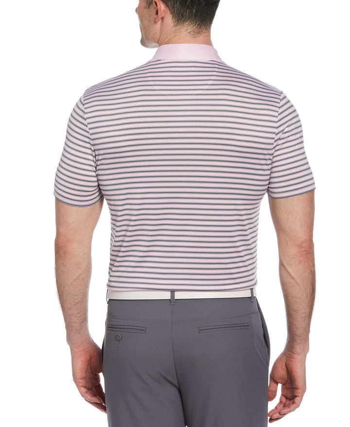 Heritage Stripe Solid Collar Short Sleeve Polo Shirt (Gelato Pink) 