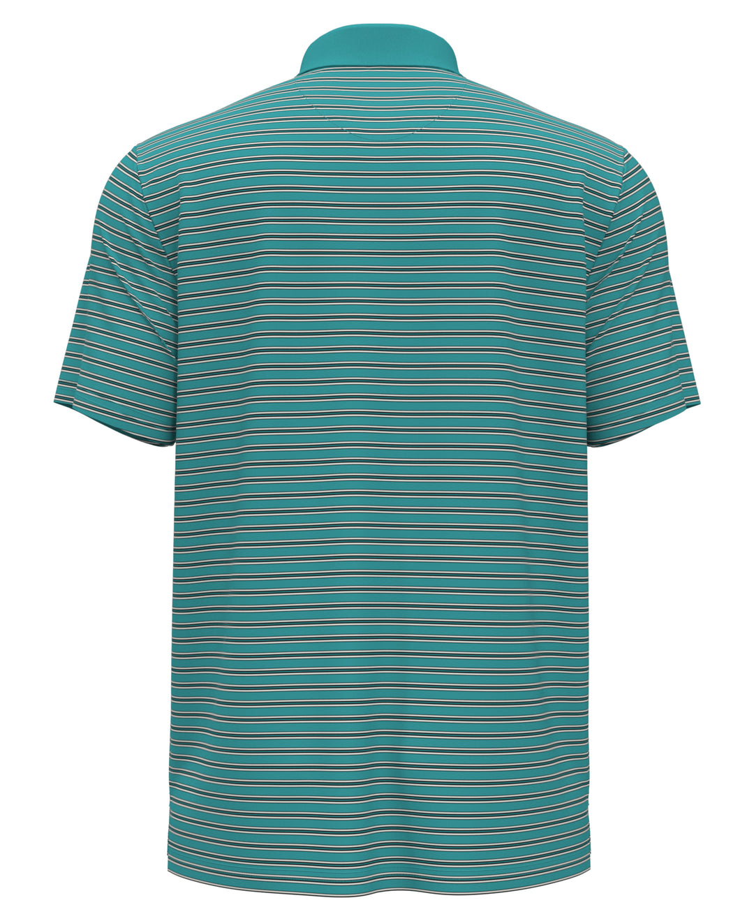 Heritage Stripe Solid Collar Short Sleeve Polo Shirt (Baltic) 