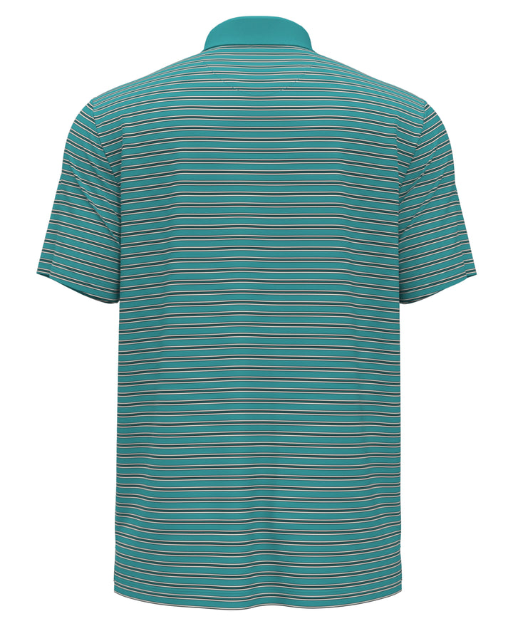 Heritage Stripe Solid Collar Short Sleeve Polo Shirt (Baltic) 