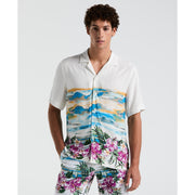 Hibiscus Scene Print Shirt (Bright White) 