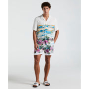 Hibiscus Scene Print Shirt (Bright White) 