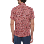 Holly Leaf Print Soft Shirt (Red Dahlia) 