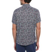 Holly Leaf Print Soft Shirt (Medieval Blue) 