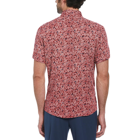 Holly Leaf Print Soft Shirt (Red Dahlia) 