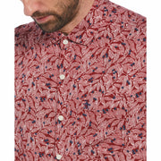 Holly Leaf Print Soft Shirt (Red Dahlia) 
