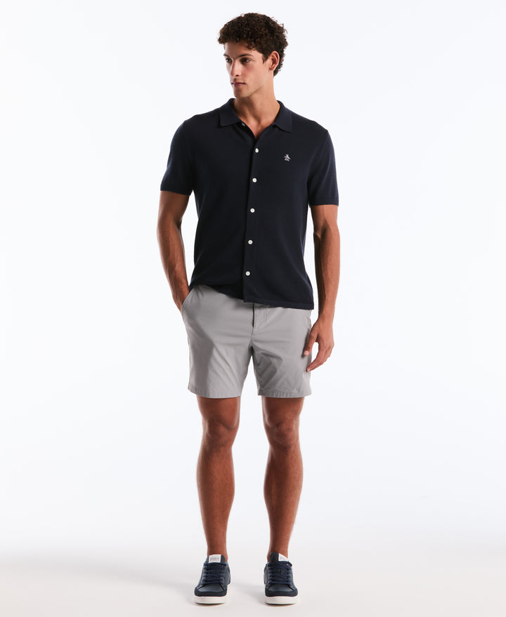 Honeycomb Button-Up Sweater Polo-Sweater Polo-Original Penguin