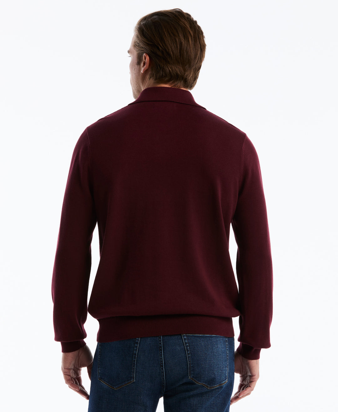 Cotton Honeycomb Johnny Collar Sweater Polo (Port Royale) 
