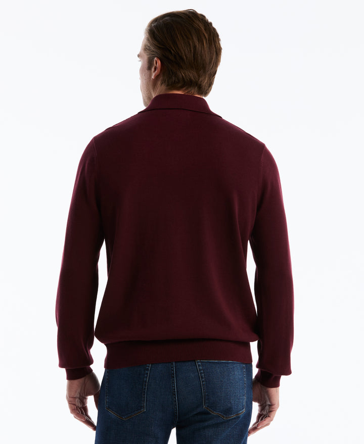 Cotton Honeycomb Johnny Collar Sweater Polo (Port Royale) 