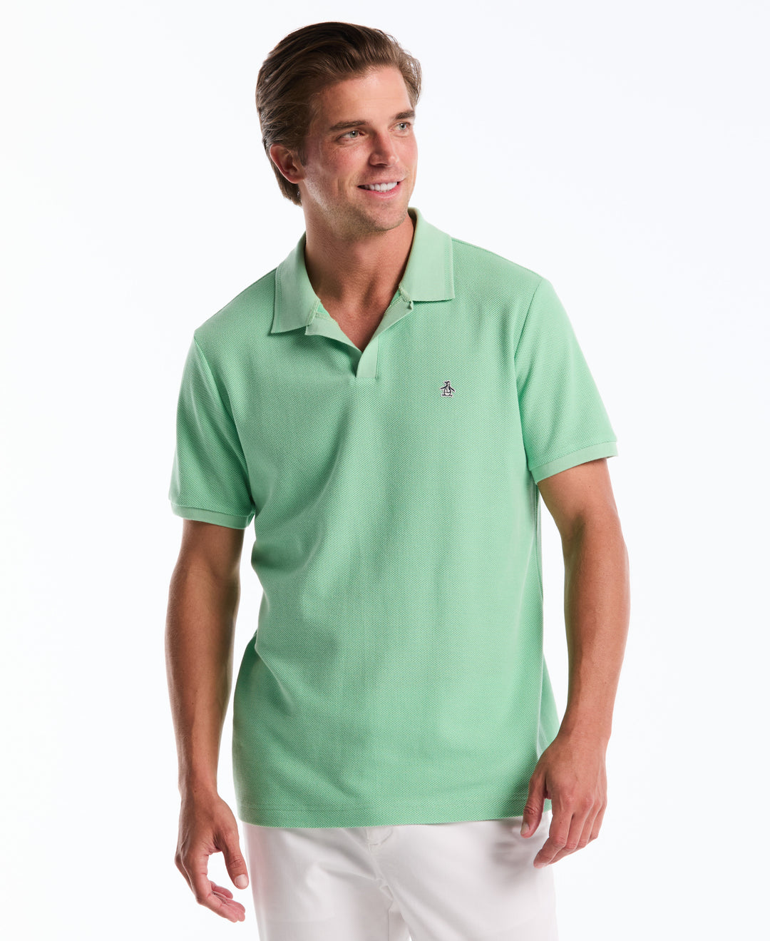 Cotton Jacquard Honeycomb Johnny Polo (Hemlock) 