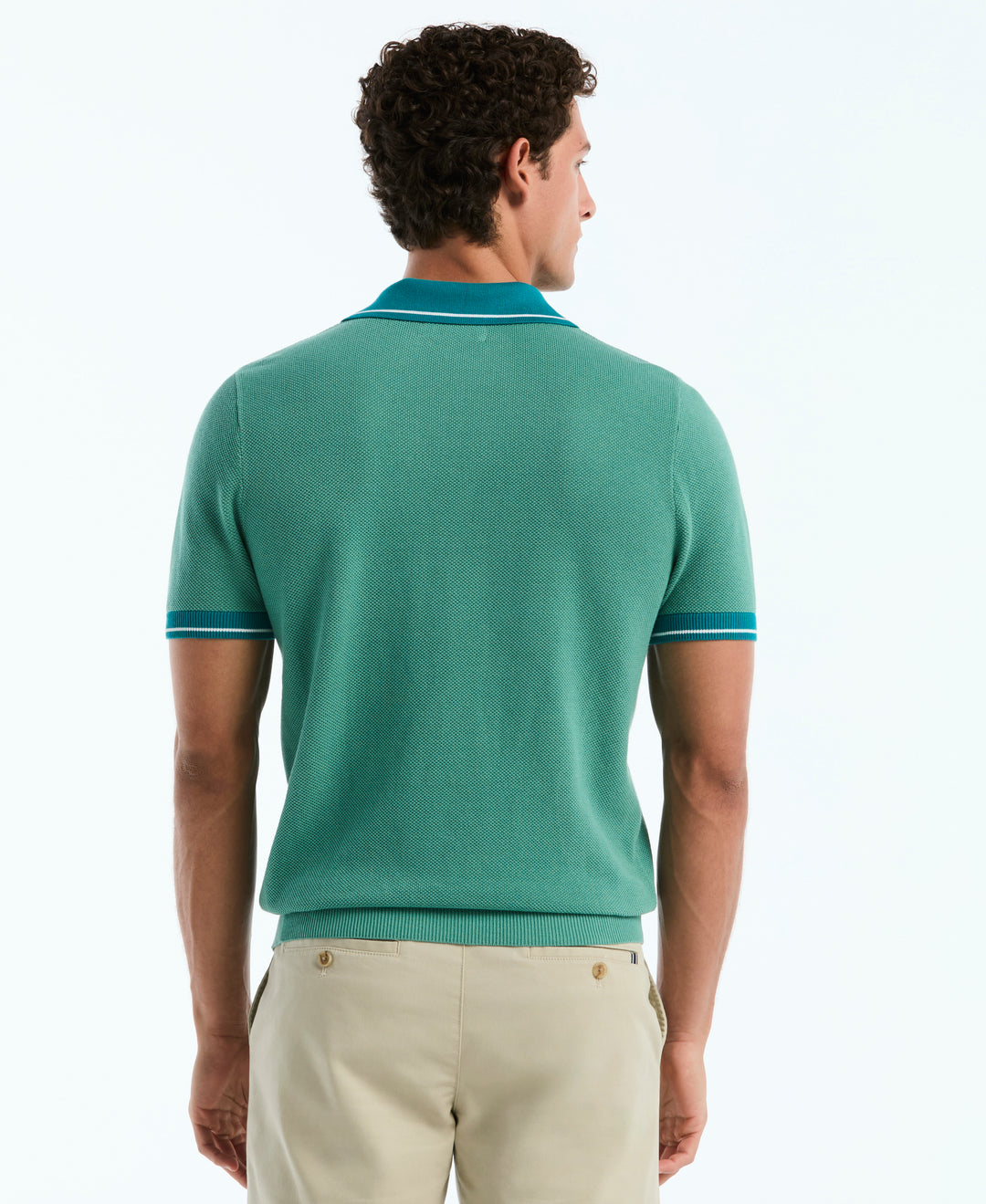 Cotton Honeycomb Sweater Polo (Beryl Green) 