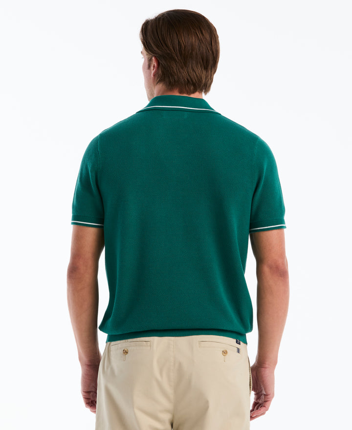 Cotton Honeycomb Sweater Polo (Storm) 