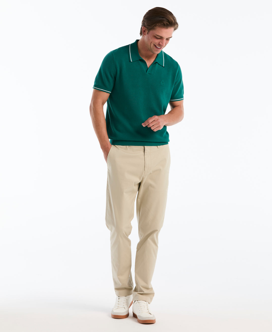 Cotton Honeycomb Sweater Polo (Storm) 