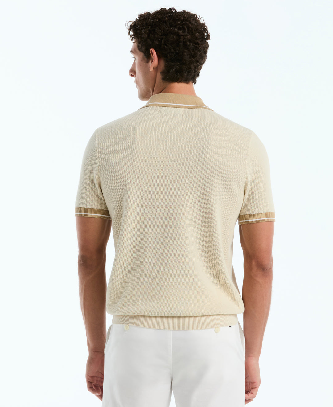 Cotton Honeycomb Sweater Polo (Birch) 
