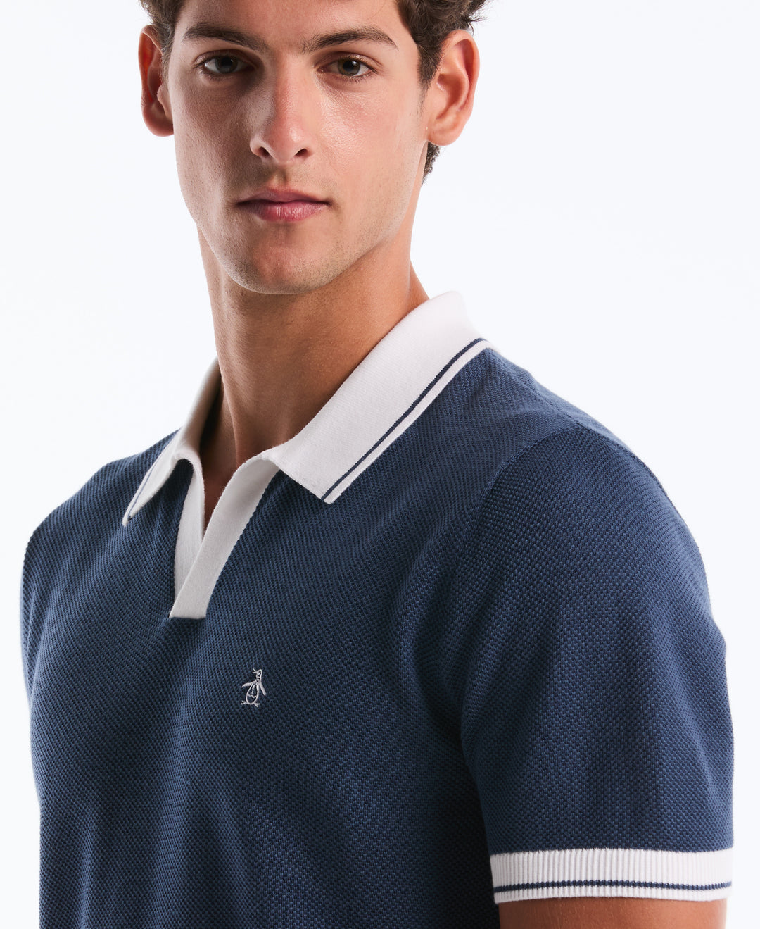 Honeycomb Johnny Collar Sweater Polo-Sweater Polo-Original Penguin