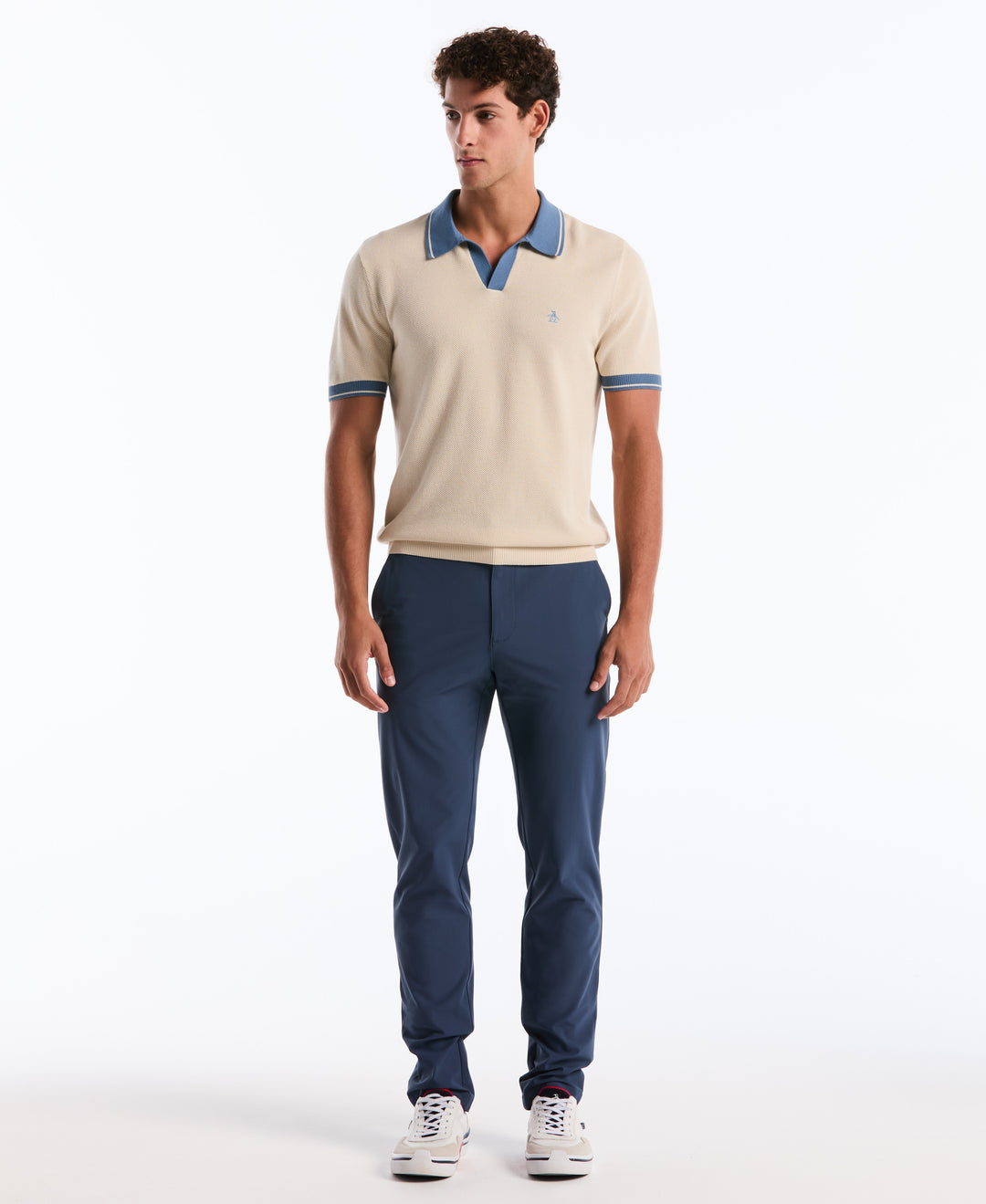 Honeycomb Johnny Collar Sweater Polo-Sweater Polo-Original Penguin