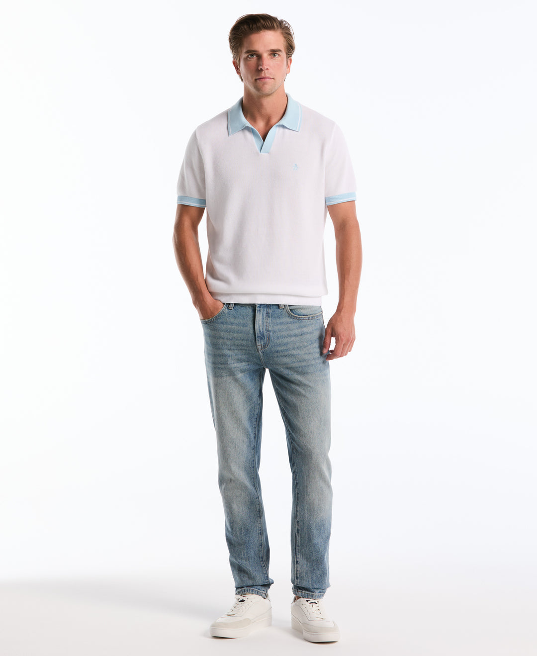 Honeycomb Johnny Collar Sweater Polo-Sweater Polo-Original Penguin