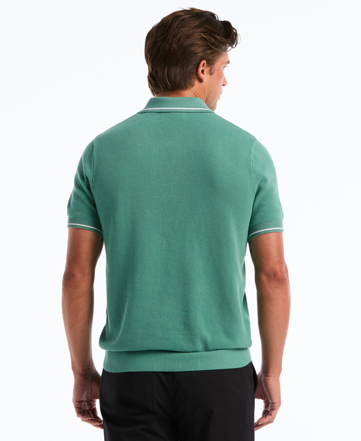 Cotton Honeycomb Sweater Polo (Beryl Green) 
