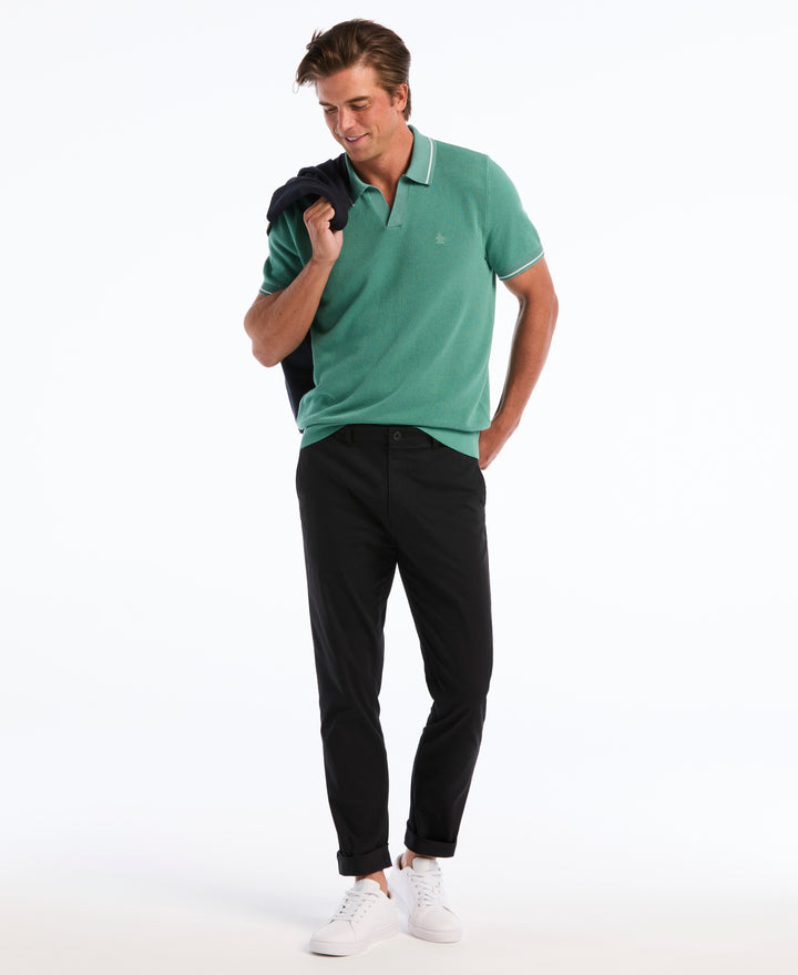 Cotton Honeycomb Sweater Polo (Beryl Green) 