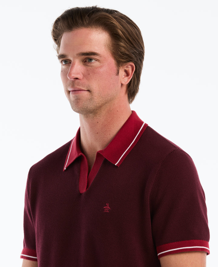 Cotton Honeycomb Sweater Polo (Port Royale) 