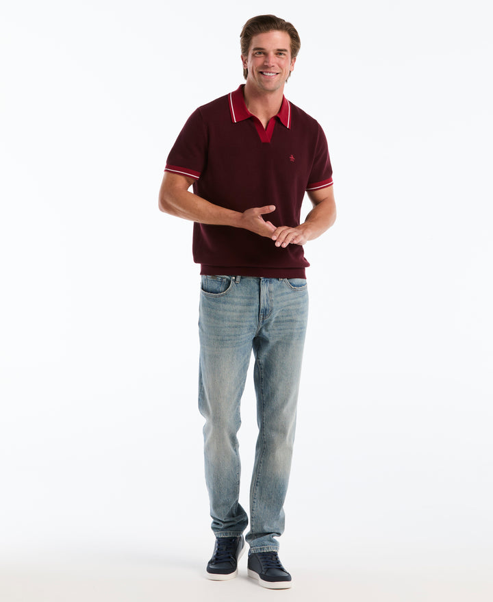 Cotton Honeycomb Sweater Polo (Port Royale) 