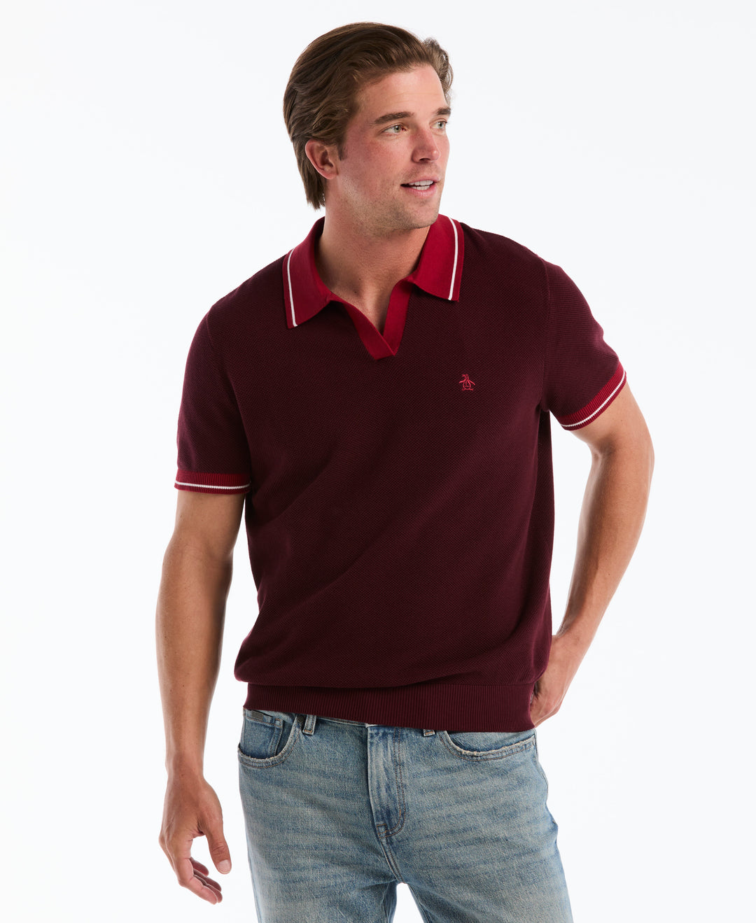 Cotton Honeycomb Sweater Polo (Port Royale) 
