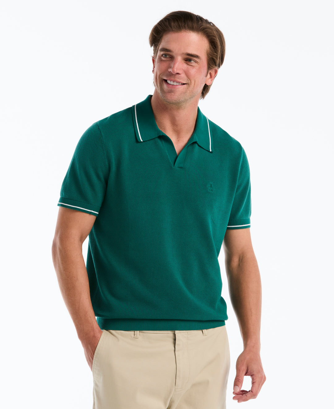 Cotton Honeycomb Sweater Polo (Storm) 
