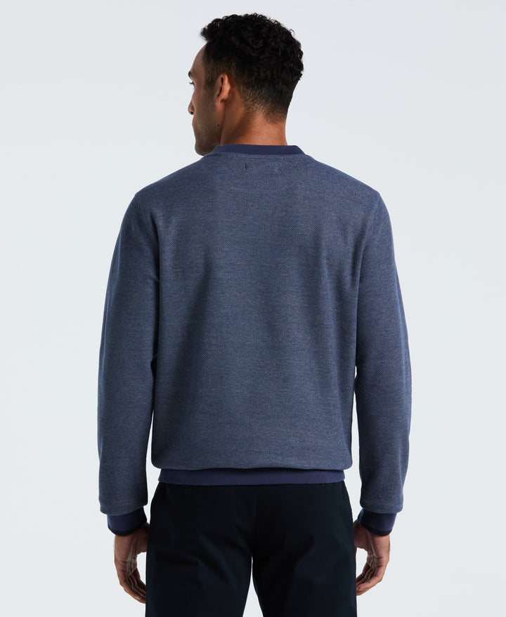 Honeycomb Pique Crewneck Sweatshirt (Sargasso Sea) 