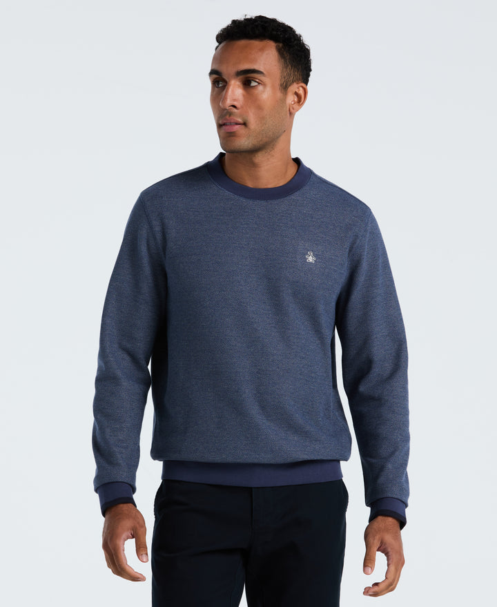 Honeycomb Pique Crewneck Sweatshirt (Sargasso Sea) 