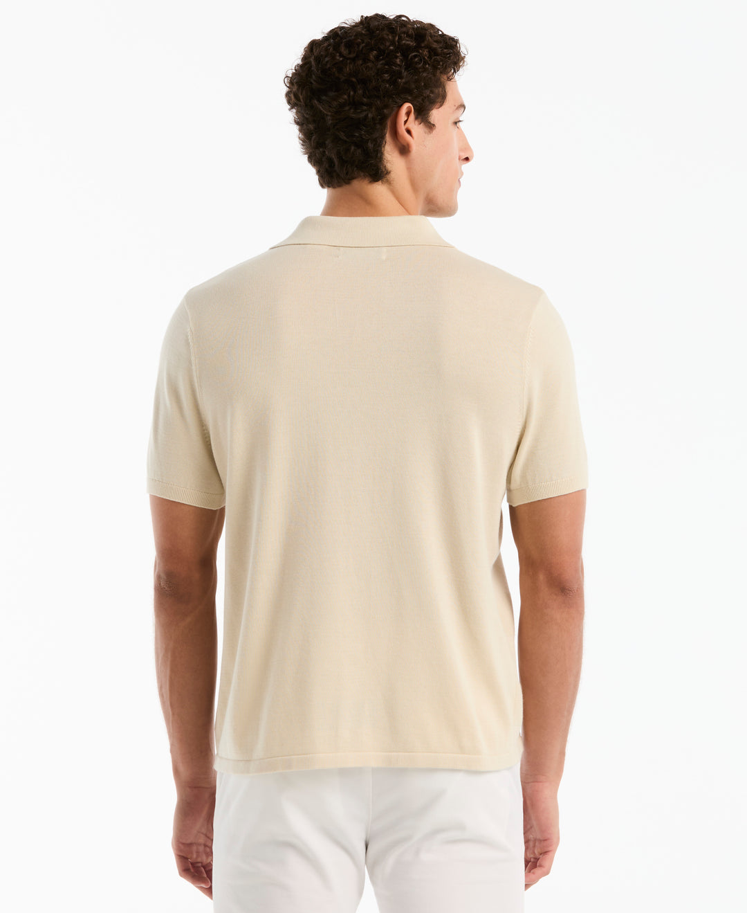 Cotton Honeycomb Button Front Sweater (Birch) 