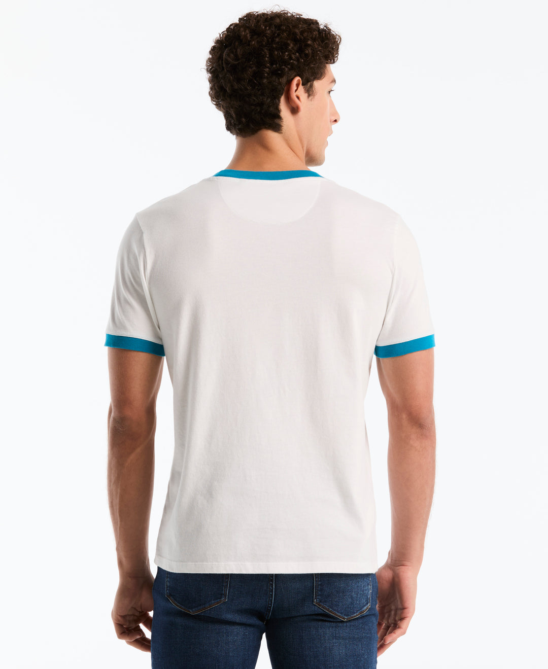 Cotton Icons Pete Graphic Ringer Tee (Bright White) 