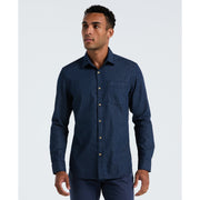 Indigo Print Cotton Shirt (Dark Sapphire) 