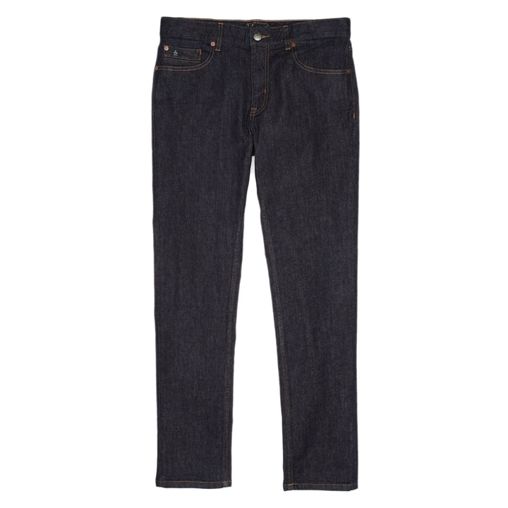 Indigo Rinse Slim Fit Stretch Denim Trousers (Dark Indigo) 
