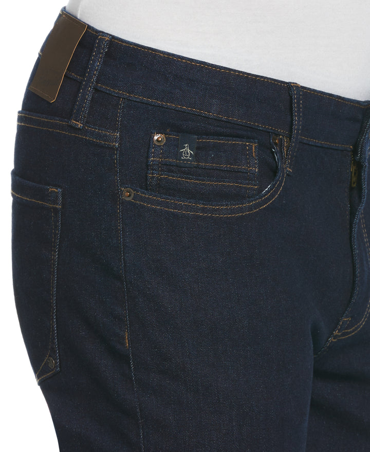 Indigo Rinse Slim Fit Stretch Denim Trousers (Dark Indigo) 