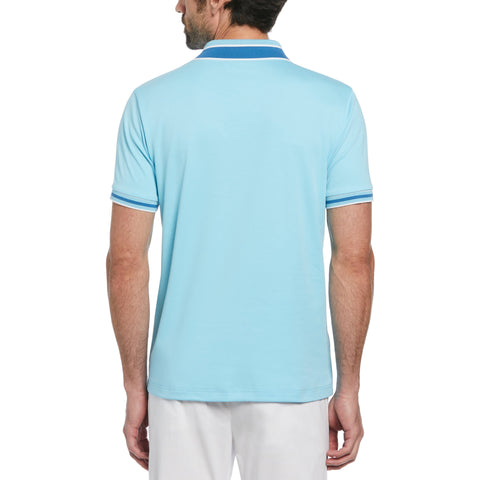 Interlock Novelty Collar Polo Shirt (Blue Topaz) 