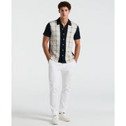Cotton Interlock Plaid Bowling Shirt (Birch) 