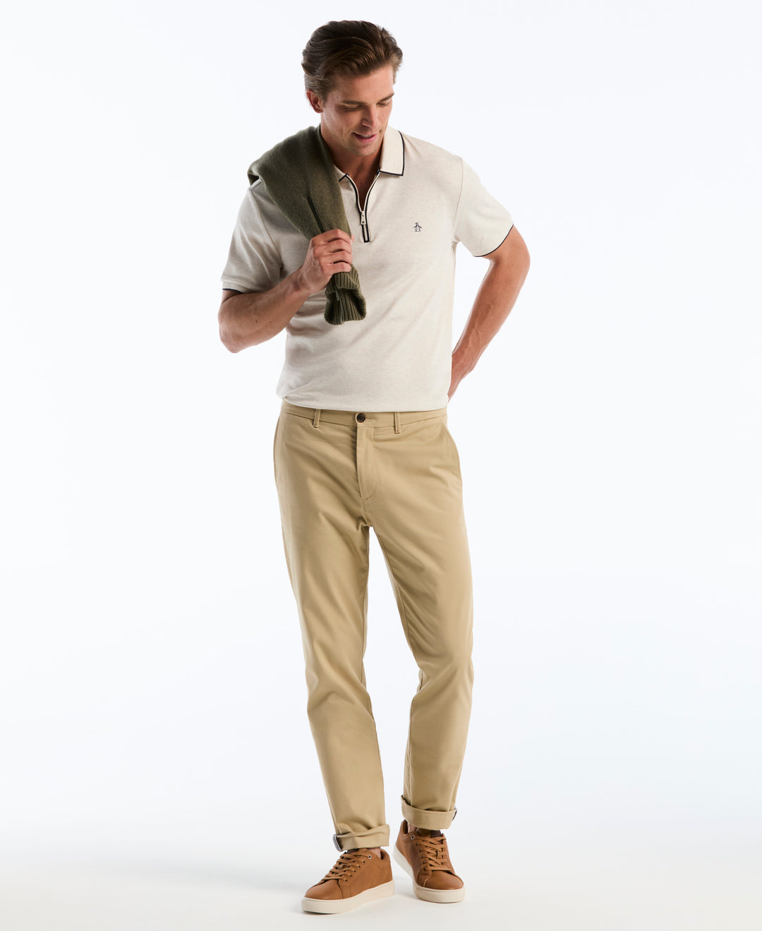 Interlock Quarter Zip Tipped Polo-Polos-Original Penguin