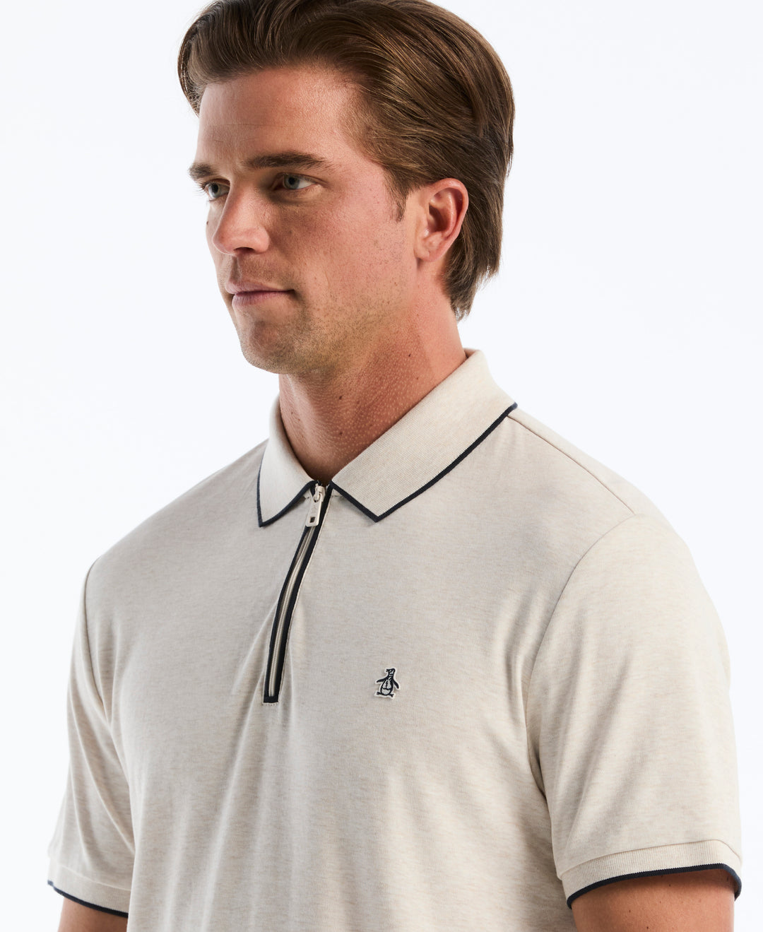 Interlock Quarter Zip Tipped Polo-Polos-Original Penguin