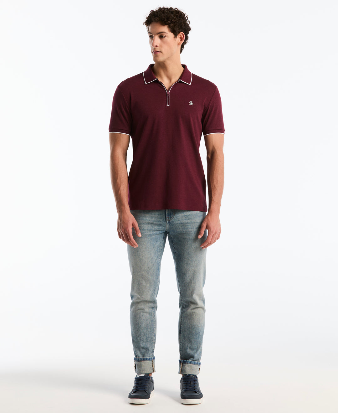 Interlock Quarter Zip Tipped Polo-Polos-Original Penguin
