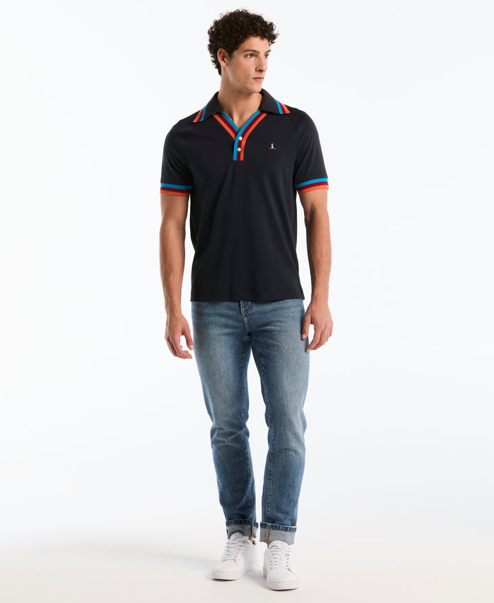 Interlock Rib Placket TV Pete Polo (Dark Sapphire) 