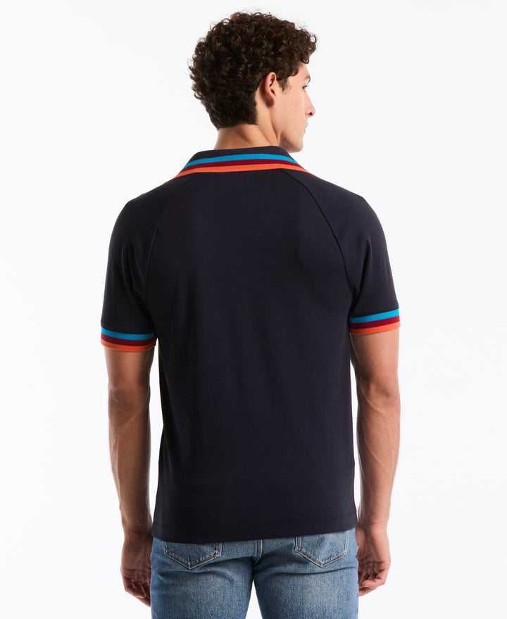Interlock Rib Placket TV Pete Polo (Dark Sapphire) 