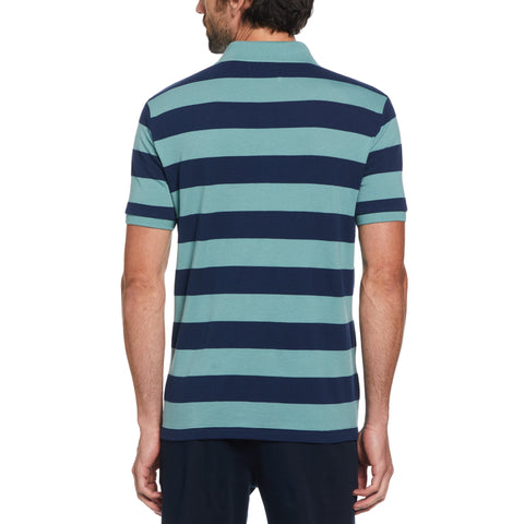 Interlock Stripe Polo  (Oil Blue) 