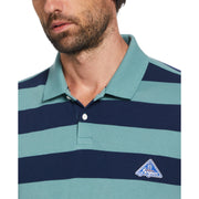 Interlock Stripe Polo  (Oil Blue) 