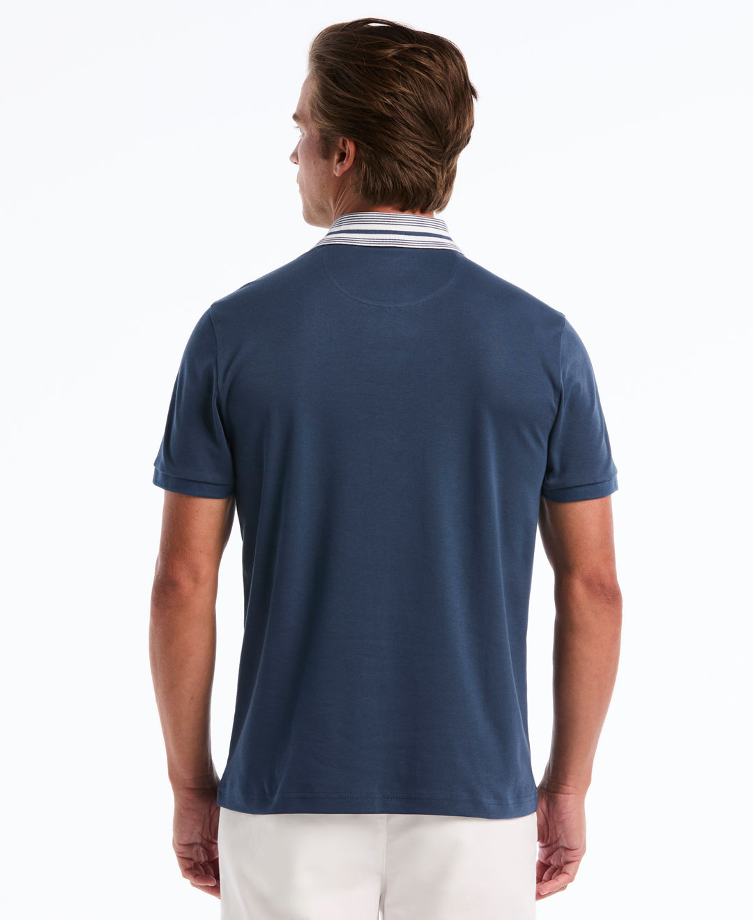 Interlock Striped Collar Polo (Sargasso Sea) 