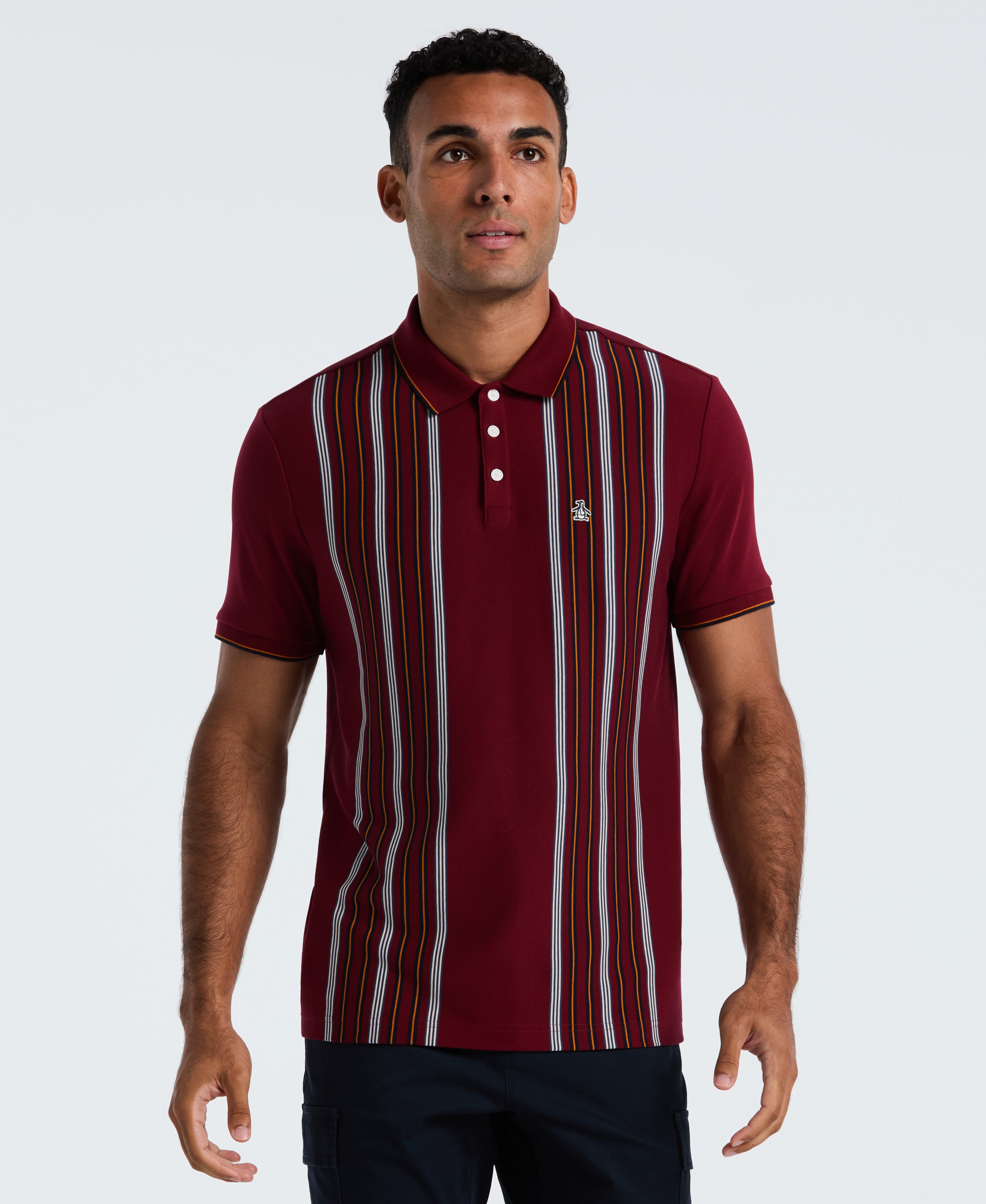 Interlock Vertical Stripe Polo – Original Penguin US