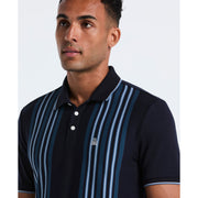 Cotton Interlock Vertical Stripe Polo (Dark Sapphire) 