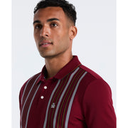 Cotton Interlock Vertical Stripe Polo (Cabernet) 